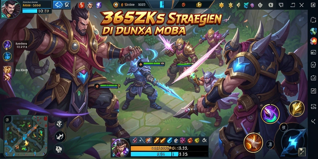 Screenshot utama 365ZK menampilkan aksi seru dalam gameplay MOBA.