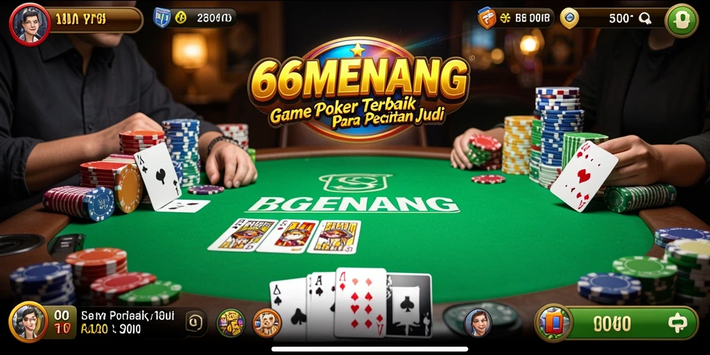 Tampilan menarik dari gameplay poker di 66MENANG.