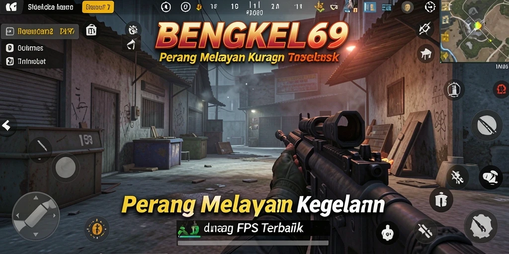 Screenshot gameplay BENGKEL69 menunjukkan aksi tembak-tembakan yang intens.