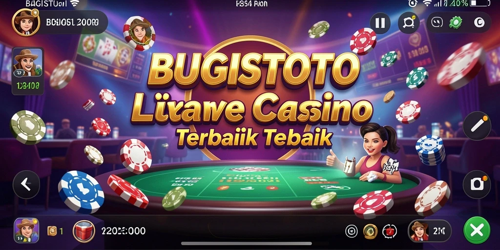 Tampilan gameplay Live Casino BUGISTOTO dengan dealer langsung dan permainan menarik.