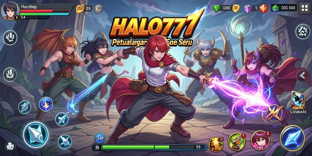 Tangkapan layar HALO777 menampilkan pertarungan karakter Anime yang seru.