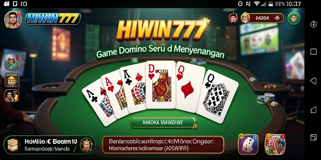 Tangkapan layar gameplay seru HIWIN777 dengan kartu Domino.