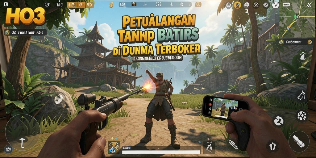 Tampilan gameplay HO3 yang menakjubkan di dunia terbuka.