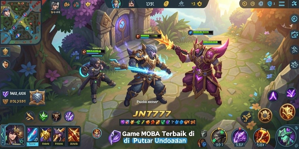 Gameplay seru dalam JNT777 dengan pertarungan intens di arena.