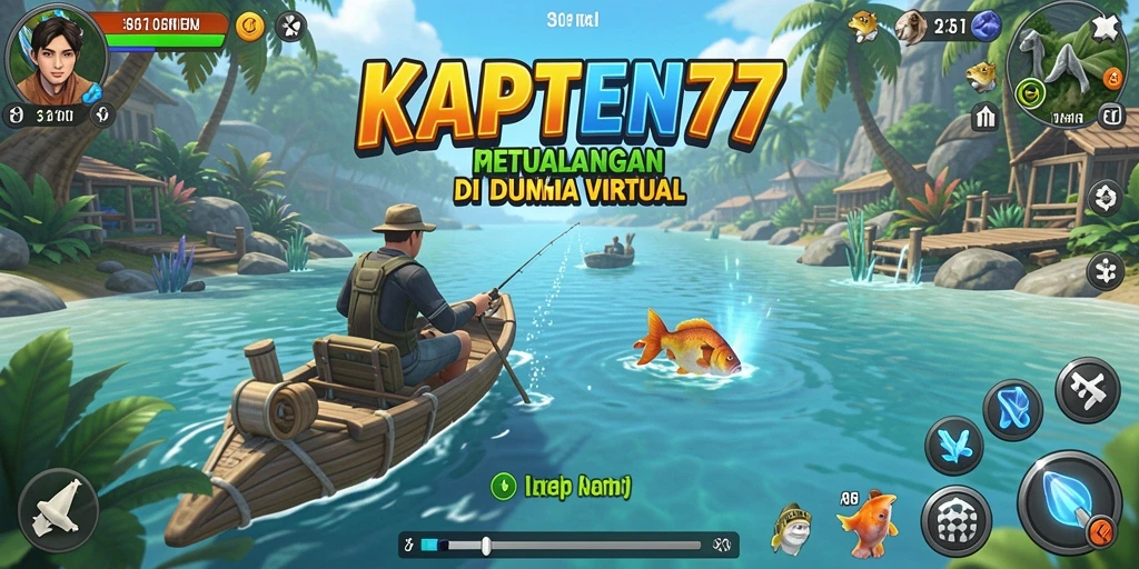 Tampilan gameplay KAPTEN77 yang menakjubkan saat memancing.