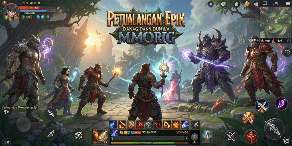 Gameplay seru di dunia MMORPG yang mendebarkan.