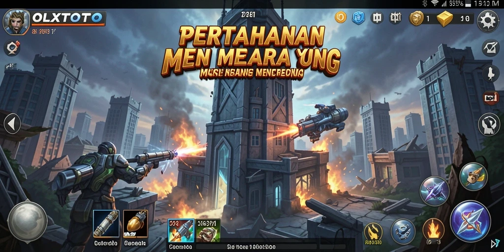 Screenshot gameplay OLXTOTO menunjukkan aksi seru Tower Defense.