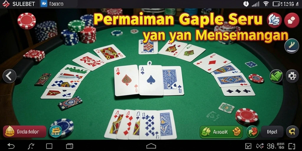 Screenshot SULEBET menampilkan gameplay seru Gaple dengan teman.