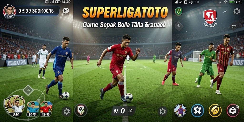Tampilan utama gameplay SUPERLIGATOTO yang menegangkan dan seru.