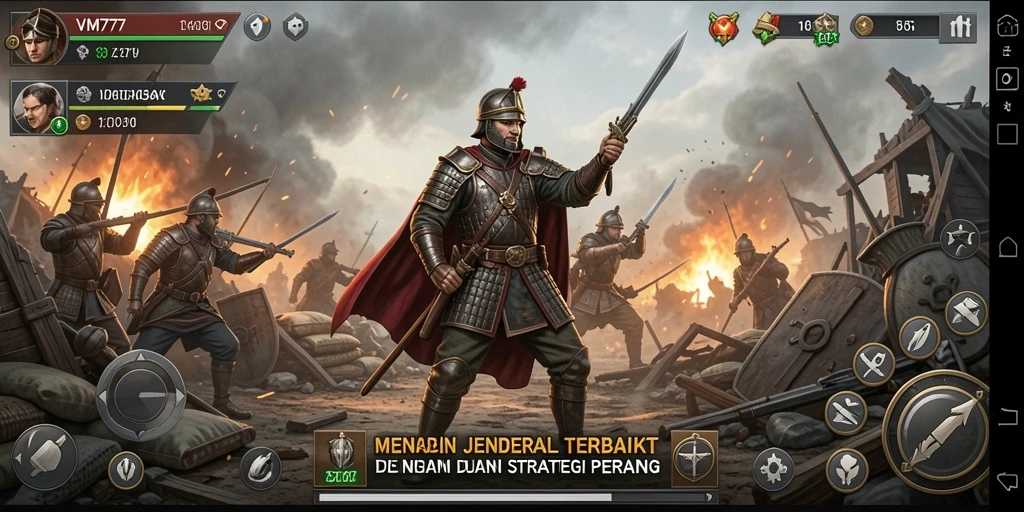 Tampilan gameplay VM777 yang intens dan strategis dalam pertempuran.