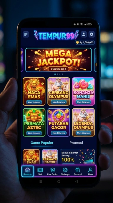 Screenshot tampilan utama aplikasi tempur99.